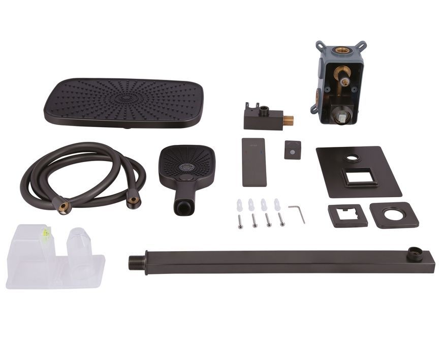 Душевая система Qtap Gemini скрытого монтажа на два потребителя Gunmetal Black PVD QTGEM113GMB45698 - QTGEM113GMB45698