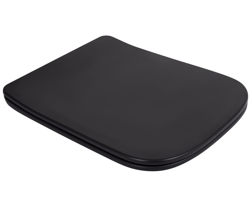 Унітаз підвісний Qtap Tern New Ultra Quiet сидіння Slim Duroplast/Soft-close/Quick relase чорний QT17332303ASMB - QT17332303ASMB