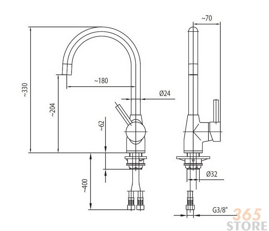 Смеситель для мойки KFA ARMATURA OMEGA 6603-914-00 - 6603-914-00