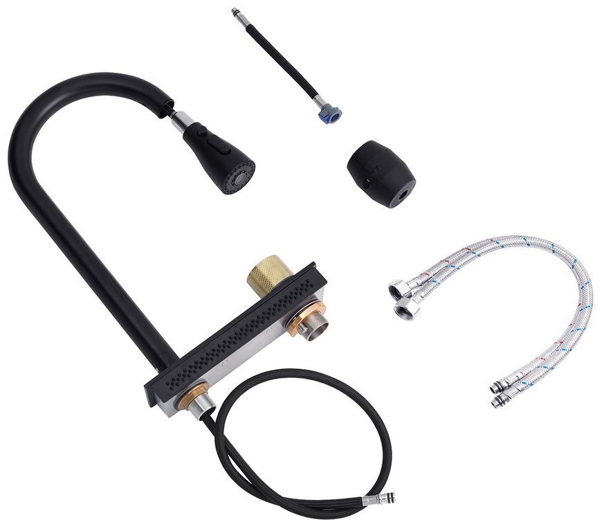 Кухонна мийка Kroner KRP Schwarze SET7546HM PVD 3.0/0.7 мм чорна CV032277 Schwarze-SET7546HMPVD - Schwarze-SET7546HMPVD
