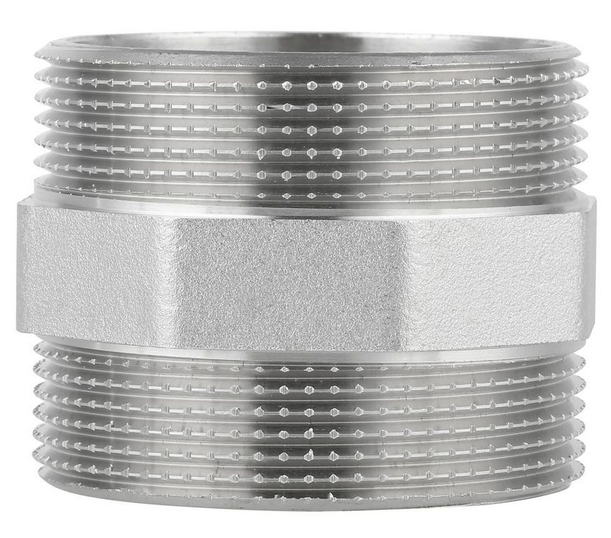 Ниппель латунный Thermo Alliance Forte 2"х2" НР равнопроходный никелированный SF35850