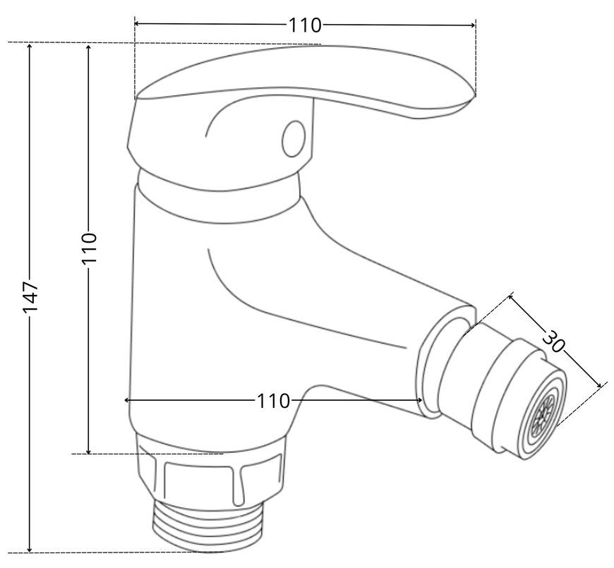 Змішувач для біде Lidz Tani 001AF Chrome LDTAN001AFCRM44958 - LDTAN001AFCRM44958
