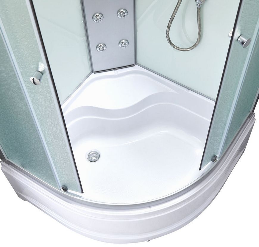 Гідромасажний бокс Lidz Tani SBM90x90.SAT.HIGH.FR високий, скло Frost 4 мм, стінки WHI LTSBM9090SATHIGHFR - LTSBM9090SATHIGHFR