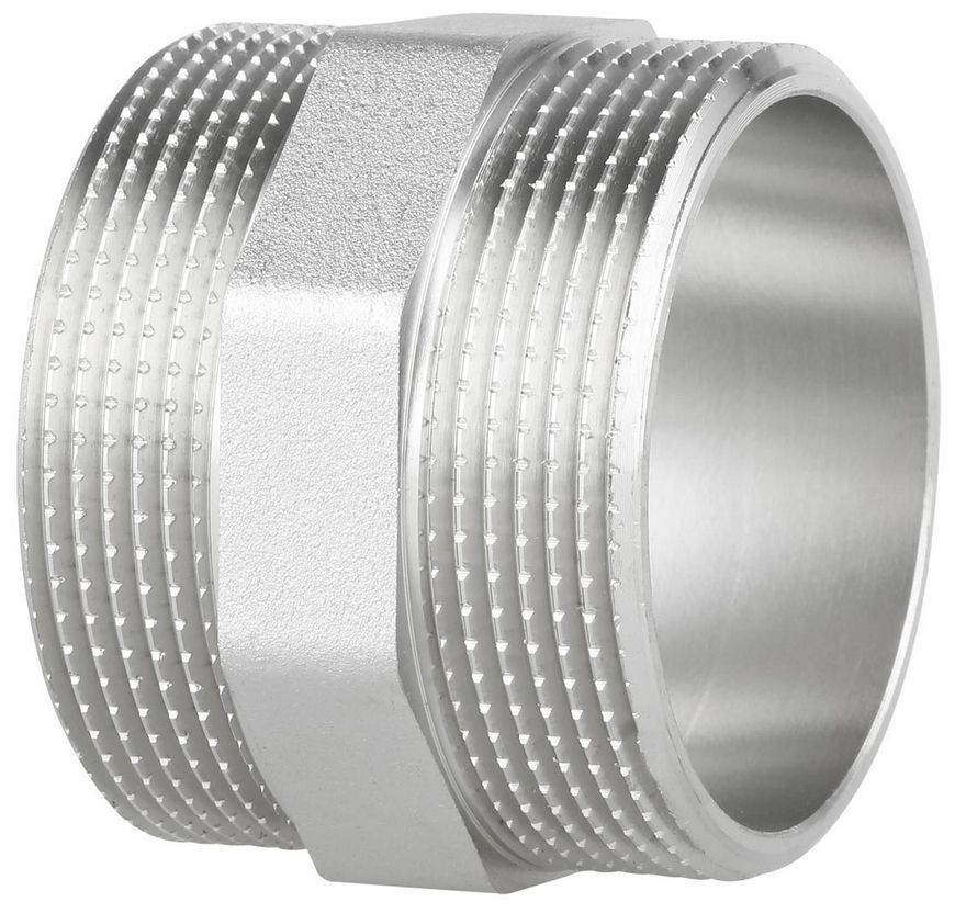 Ниппель латунный Thermo Alliance Forte 2"х2" НР равнопроходный никелированный SF35850