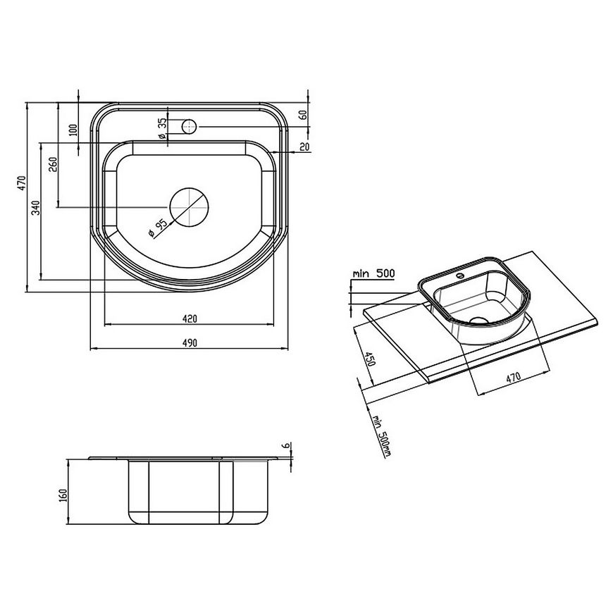 Кухонна мийка LIDZ 4749 Micro Decor 0,8 мм (180) - LIDZ4749DEC