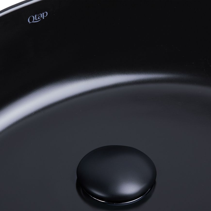 Раковина-чаша QTAP Leo 450х305х160 Matt black з донним клапаном QT1111A052MB - QT1111A052MB