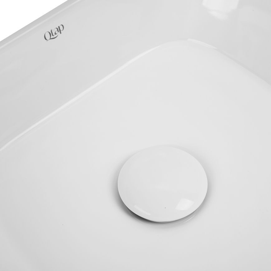 Раковина-чаша QTAP Scorpio 350х390х120 White с донным клапаном QT14112241W - QT14112241W
