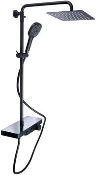 Душова система QTAP Sloup термостатична з поличкою QTSL57T105VNKBB Matt Black - QTSL57T105VNKBB