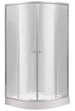 Душова кабіна LIDZ ŁATWA 80x80, низький, скло прозоре 4 мм - LLSC8080SATLOWTR