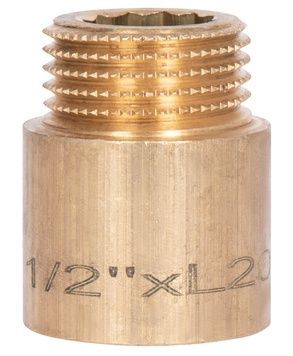 Подовжувач латунний Thermo Alliance Standart 1/2" ВРх1/2" ЗР, 20 мм SD4221520