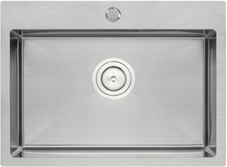 Кухонна мийка інтегрована QTAP D5843 Satin 2,7/1,0 мм