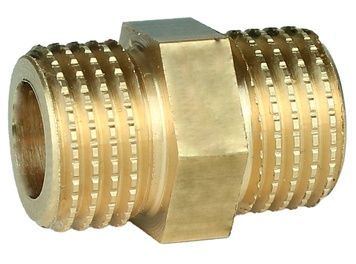 Ниппель латунный (соединение резьбовое) SD Plus 1/4"х1/4" равнопроходной SD40766