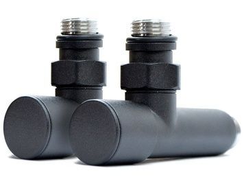 Кран для полотенцесушителя угловой NAVIN 1/2"х1/2" удлиненный, 2 шт. 21-630430-5101 черный матовый - 21-630430-5101