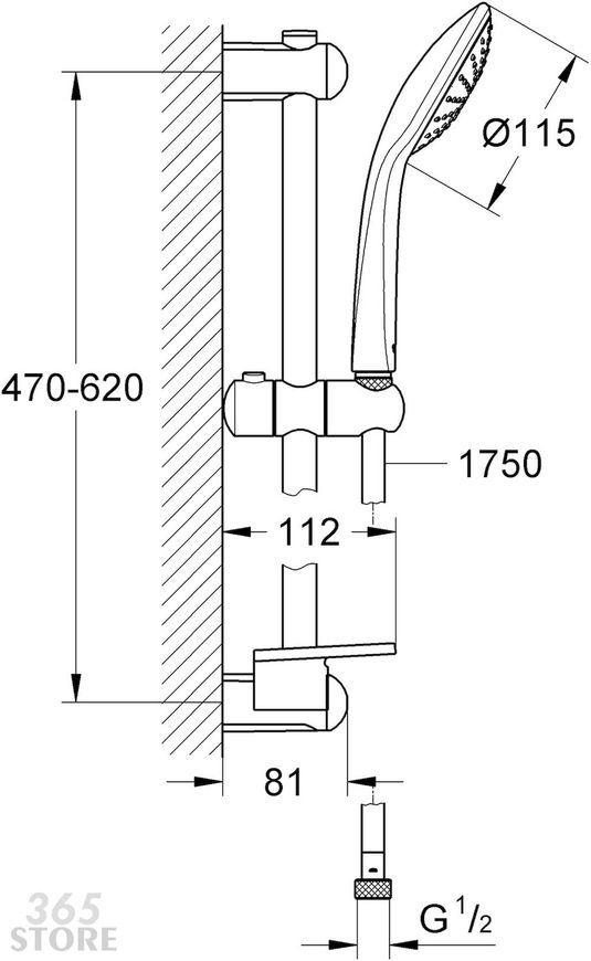 Душова стійка GROHE Euphoria 110 Mono 27266001 - 27266001