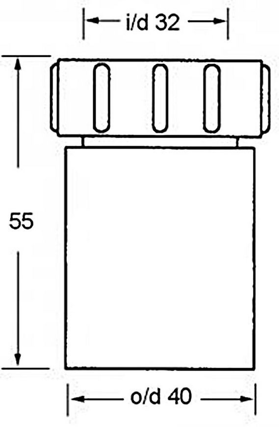 Редукция пластиковая с гайкой McALPINE 40х32 мм белая 4032J-WH