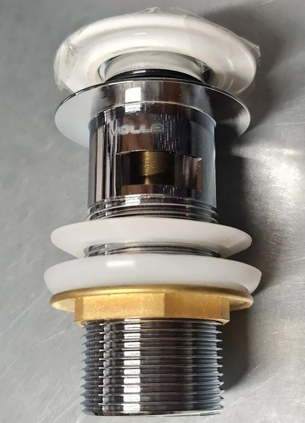 Донный клапан click-clack Volle de la blanco с переливом, латунь 1 1/4" белый 9000.104407 - 9000.104407