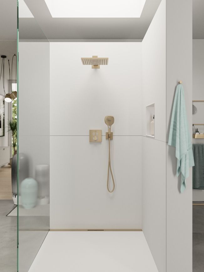 Верхний душ с держателем HANSGROHE Raindance E 300 1jet Brushed Bronze 26238140 бронза - 26238140