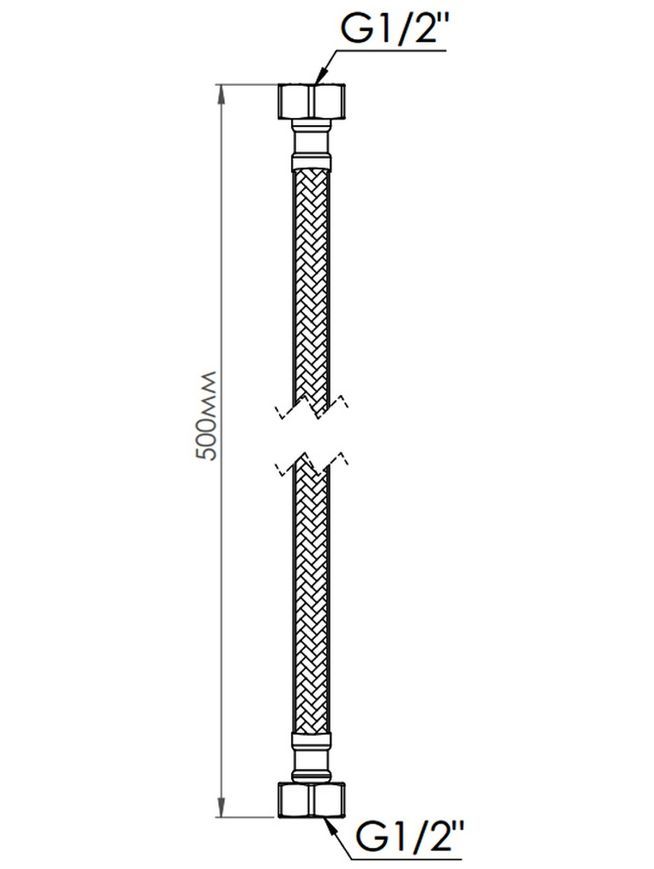 Шланг для подключения воды Thermo Alliance Standart 50 см Nylon 1/2"x1/2" ВВ TAS387W50