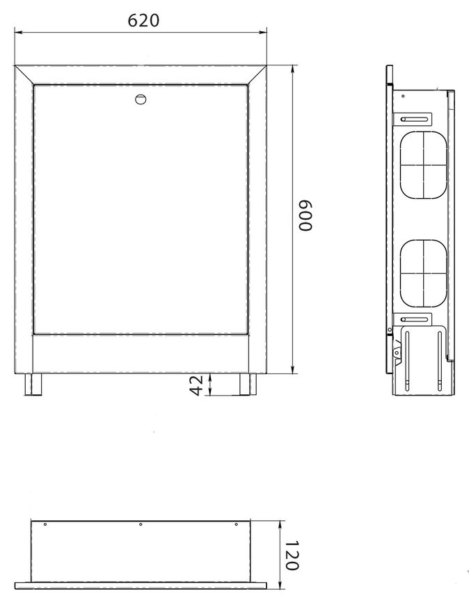 Шкаф коллекторный внутренний Thermo Alliance №2 600х620x120 0,8 мм белый SD00052739