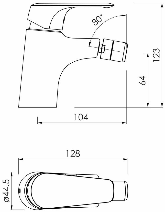 Смеситель для биде Imprese Orlik f03109401CA хром 35 мм - f03109401CA