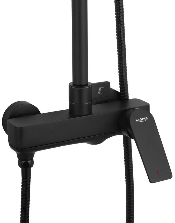 Душевая система Kroner KRP Graz-SCH063 на 3 потребителя черная CV031332 - Graz-SCH063