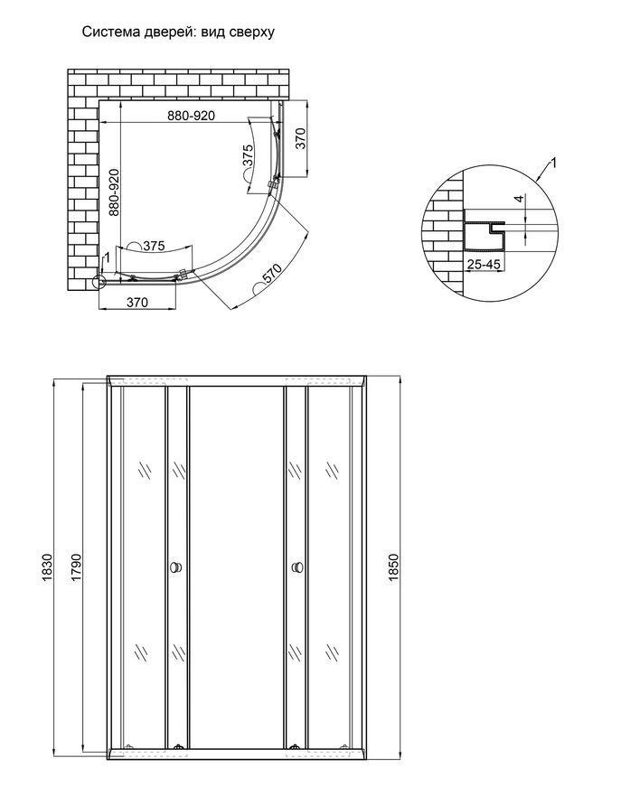 Душевая кабина LIDZ ŁATWA 90x90 SC90x90.SAT.LOW.FR, стекло Frost 4 мм, без поддона - LLSC9090SATLOWFR2