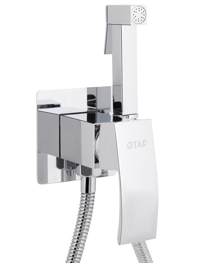 Набор для гигиенического душа Qtap Swan Cascada прямоугольный QTSWA262CRM45567 Chrome - QTSWA262CRM45567