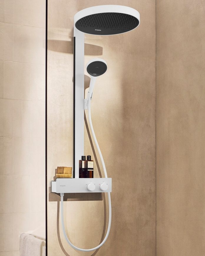 Душевая система HANSGROHE Rainfinity Showerpipe 360 1jet с термостатом ShowerTablet 350 Matt White 26853700 белая матовая - 26853700