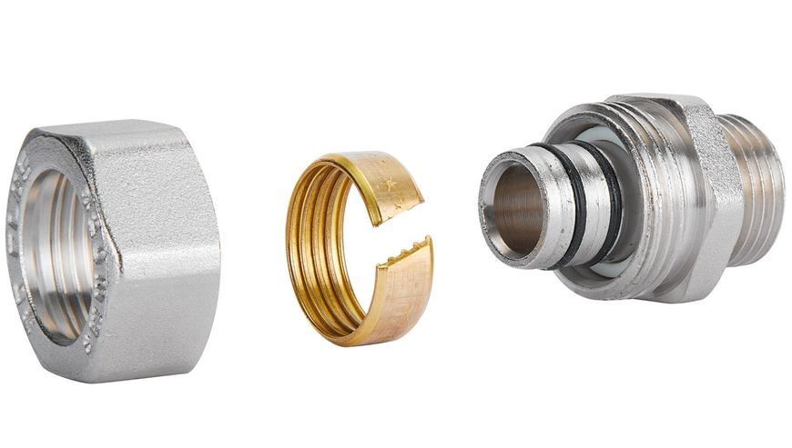 Муфта обтискна SD Plus 20х1/2" ЗР перехідна пряма розбірна латунь SD154W2015