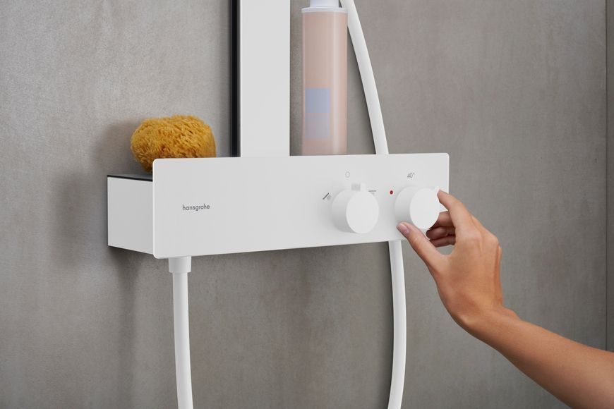 Душевая система HANSGROHE Rainfinity Showerpipe 360 1jet с термостатом ShowerTablet 350 Matt White 26853700 белая матовая - 26853700