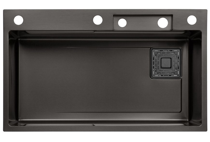 Кухонна мийка Kroner KRP Schwarze SET7545HM PVD 3.0/0.8 мм чорна CV033382 SchwarzeSET7545HM - SchwarzeSET7545HM