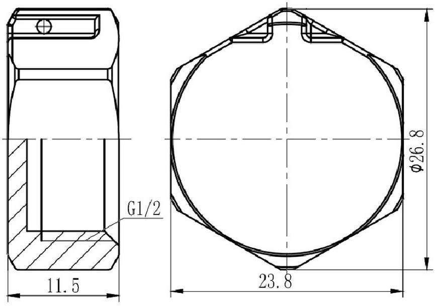 Заглушка латунна SD Forte 1/2" ЗР хромована SF353H15