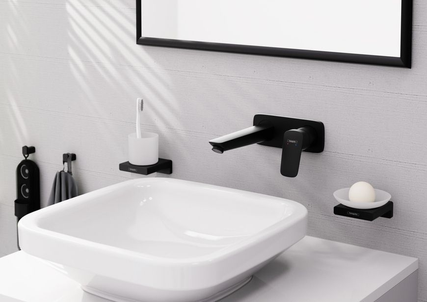 Смеситель для раковины HANSGROHE Logis Fine 195 скрытого монтажа Matt Black 71220670 черный матовый - 71220670