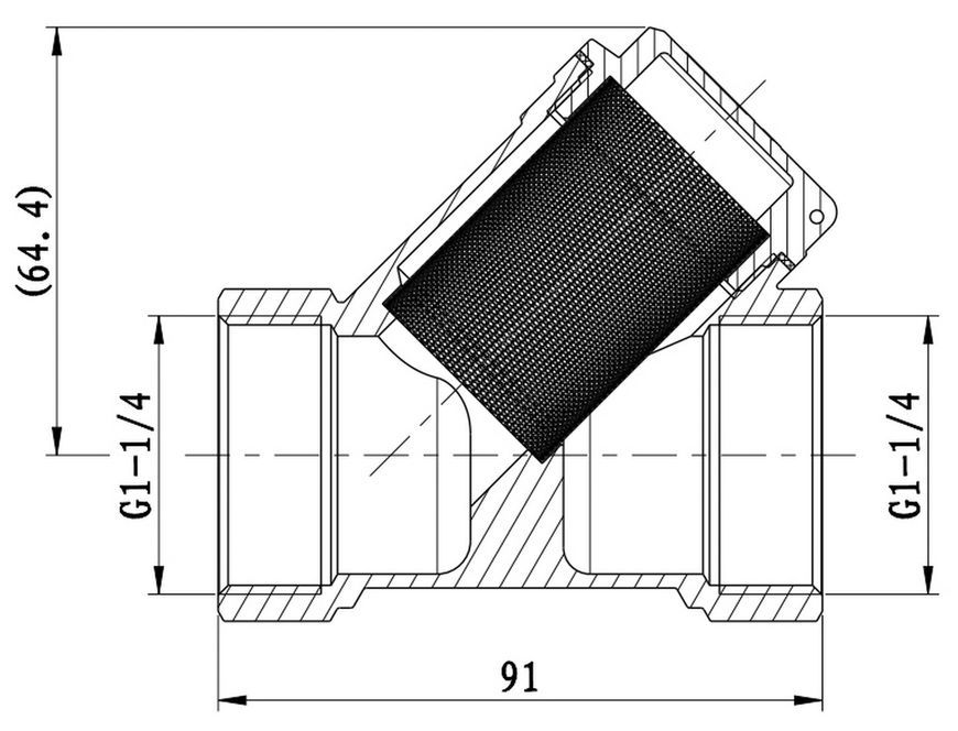 Фильтр грубой очистки воды (косой) SD Forte 1 1/4" латунь SF124W32 - SF124W32