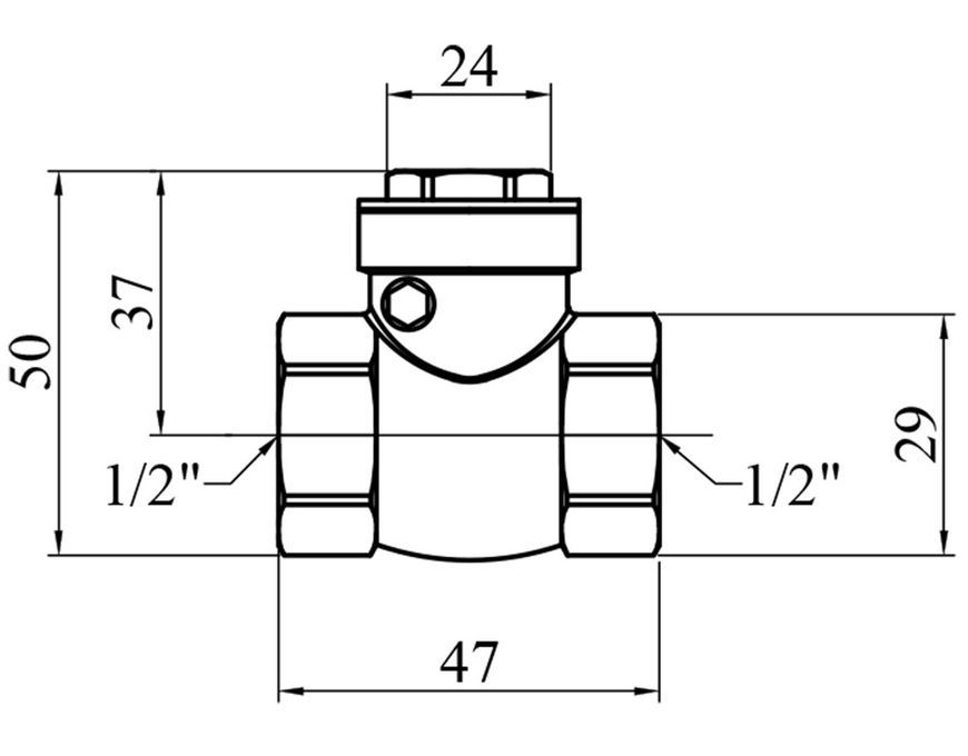 Лепестковый обратный клапан Karro 1/2" ВР KR107/1 латунный CV007102 - KR107/1