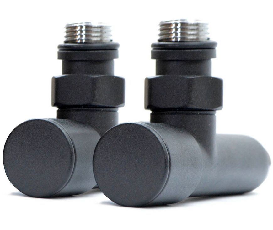 Кран для полотенцесушителя угловой NAVIN 1/2"х1/2" удлиненный, 2 шт. 21-630430-5101 черный матовый - 21-630430-5101