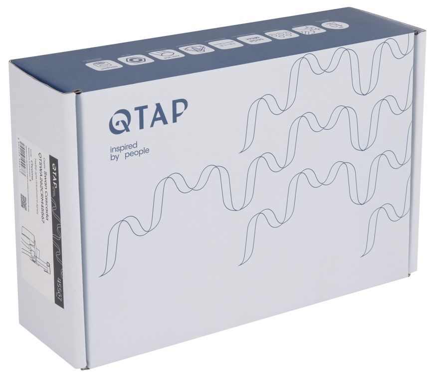 Набор для гигиенического душа Qtap Swan Cascada прямоугольный QTSWA262CRM45567 Chrome - QTSWA262CRM45567