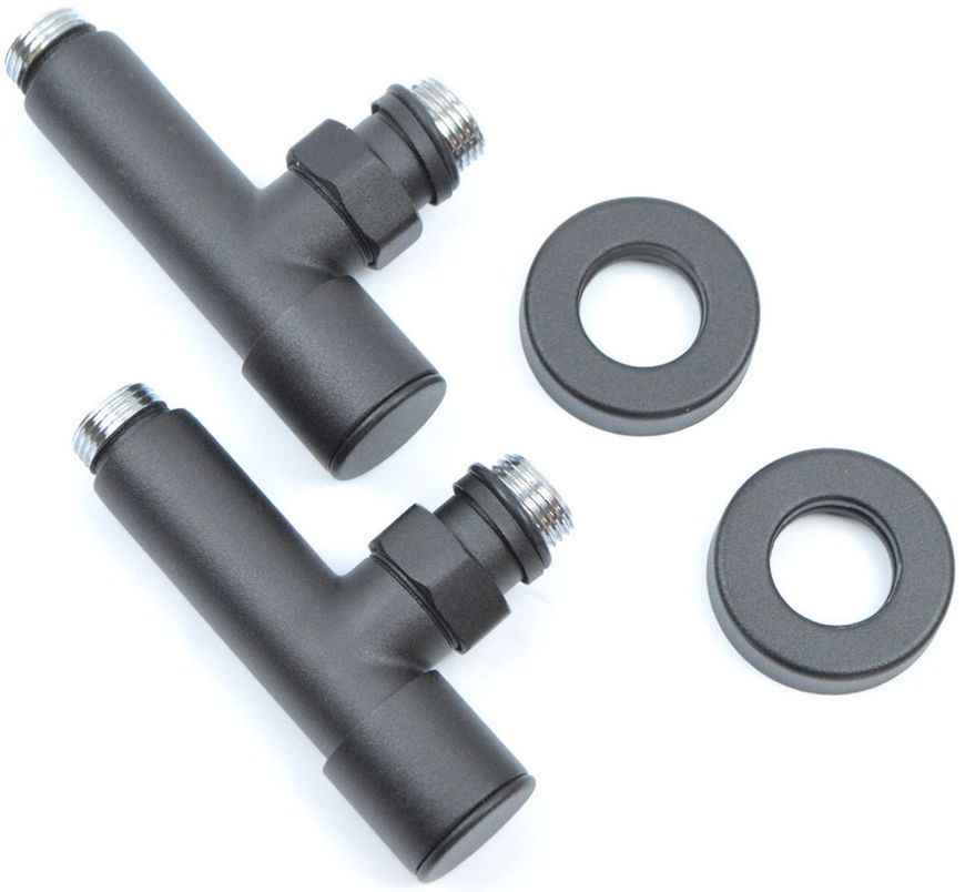 Кран для полотенцесушителя угловой NAVIN 1/2"х1/2" удлиненный, 2 шт. 21-630430-5101 черный матовый - 21-630430-5101
