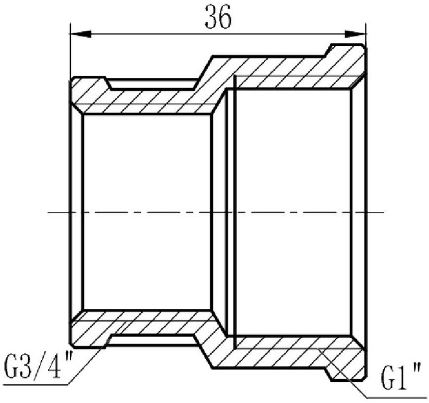 Муфта латунна SD Forte 1"х3/4" редукційна нікельована SF3572520