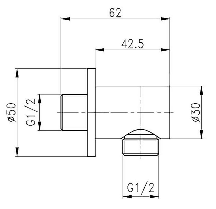 Подключение для шланга QTAP Spojeni B030 черный матовый QT809910842856OB - QT809910842856OB