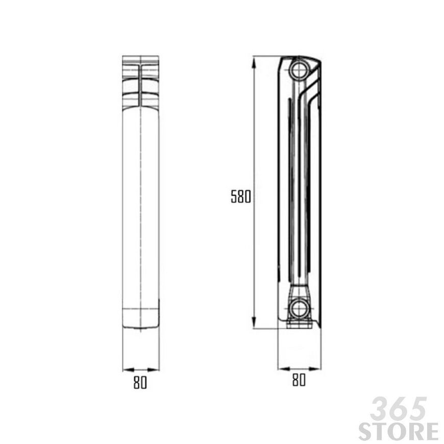 Радіатор алюмінієвий BRENTA 500/80 - SD00038099-