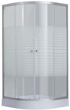 Душова кабіна LIDZ WIEŻA 90x90, низький, скло Linie 4 мм - LWISC9090SATLOWL