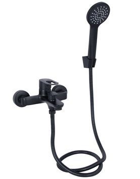 Змішувач для ванни Lidz Latwa 006 з душовим гарнітуром LDLAT006BLA45419 Black - LDLAT006BLA45419