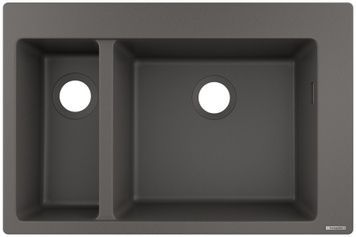 Кухонна мийка HANSGROHE з додатковою чашею S510-F635 770х510 180/450 Stonegrey сірий камінь 43315290 - 43315290
