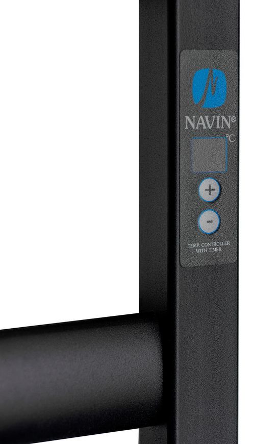 Рушникосушарка електрична NAVIN Ellipse 500х1200 Digital таймер регулятор ліва чорна 12-245152-5012 - 12-245152-5012