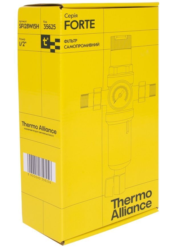 Фильтр самопромывной Thermo Alliance Forte с редуктором для горячей воды 1/2 НР SF128W15H - SF128W15H