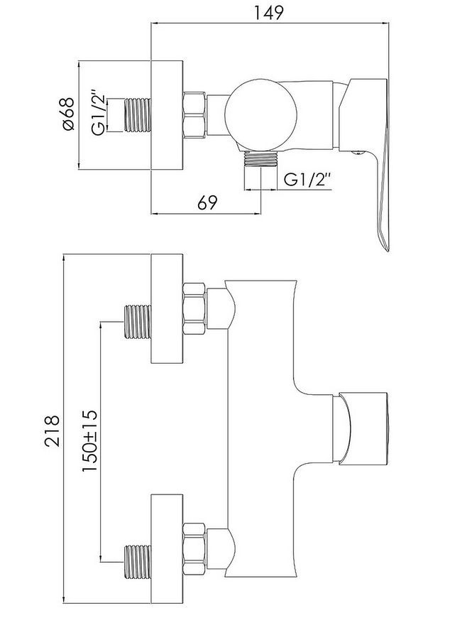 Змішувач для душу IMPRESE VACLAV f03306401AA хром 35 мм - f03306401AA