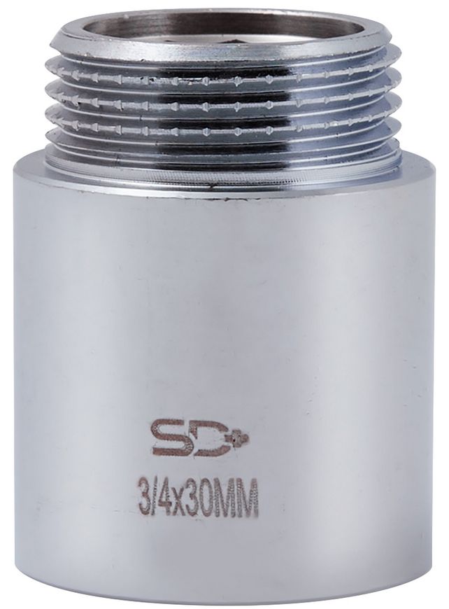 Удлинитель латунный хромированный SD Plus 3/4"НРх3/4"ВР длина 30 мм SD1302030