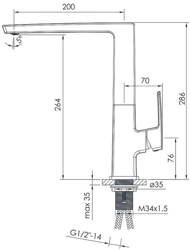 Смеситель для кухни IMPRESE GRAFIKY ZMK061901150 хром 25 мм - ZMK061901150
