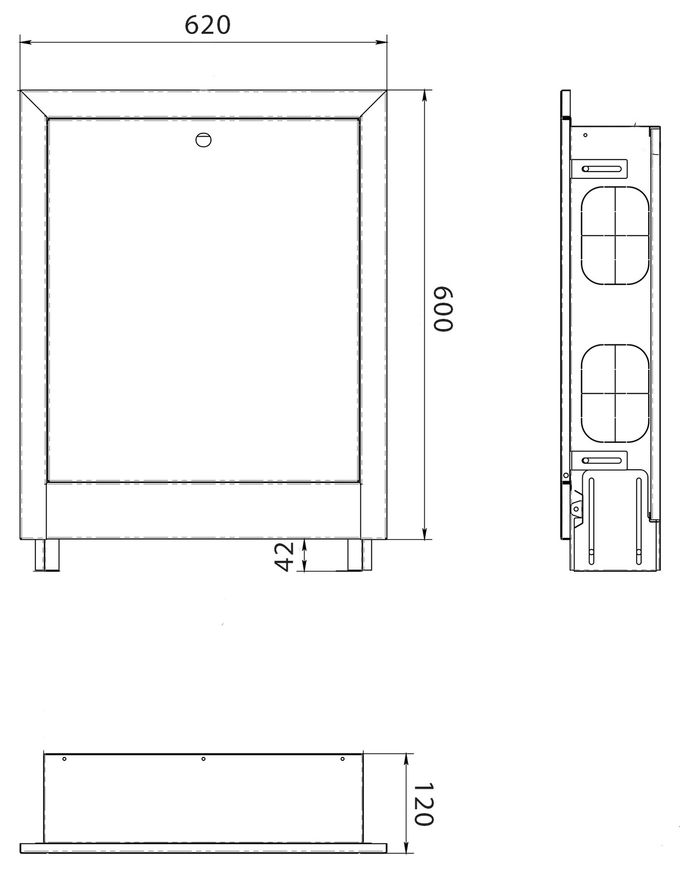 Шкаф коллекторный внутренний Thermo Alliance №2 600х620x120 0,5 мм белый SD00052727